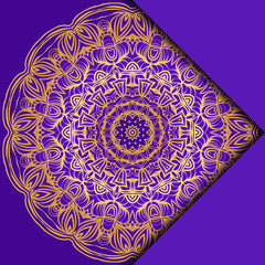 Card Template With Mandala Pattern. For Business Card, Meditation Class. Illustration. Vector