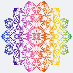 Sacred Oriental Mandala. Color Floral Ornament. Abstract Shapes In Asian Style. Vector Illustration.