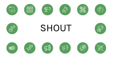 shout simple icons set