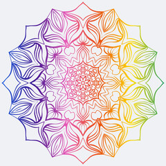 Sacred Oriental Mandala. Color Floral Ornament. Abstract Shapes In Asian Style. Vector Illustration.