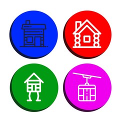 cabin simple icons set