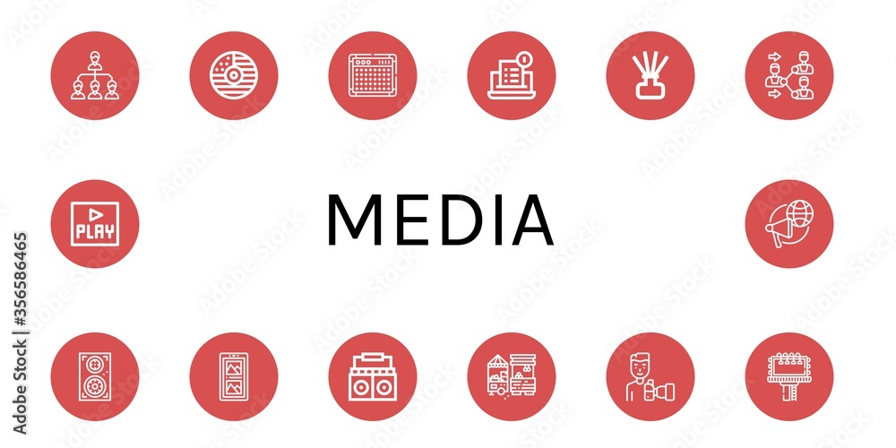 Canvas Prints media simple icons set