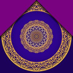 Template greeting card, invitation. Mandala design. Vector illustration.