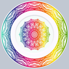 decorative plates for interior design. Empty dish, porcelain plate mock up design. Vector illustration.