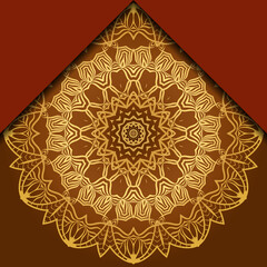 Mandala ornament concept flyer. Ethnic design, on festive and background. Vector background. Card or invitation. Islam, arabic, indian, ottoman motifs. Summer color.