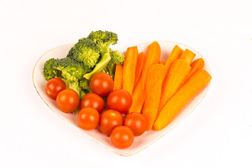 Vegatables dish isolated on white background