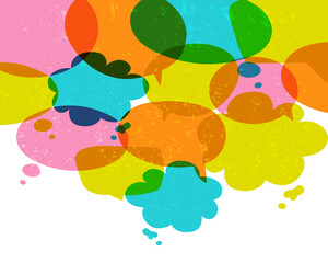 Colored, transparent speech bubble
