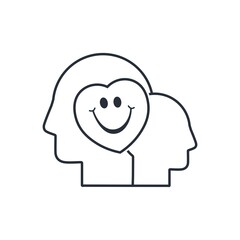 Baby and adult. Fun mood. Game, study.Vector linear icon isolated on white background.