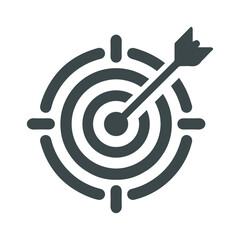 Business goal, dartboard, target gray icon
