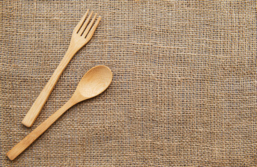 Wooden spoon and fork