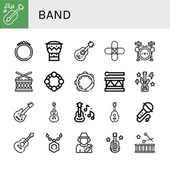band simple icons set