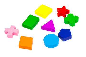 Shapes toy blocks isolated on white
