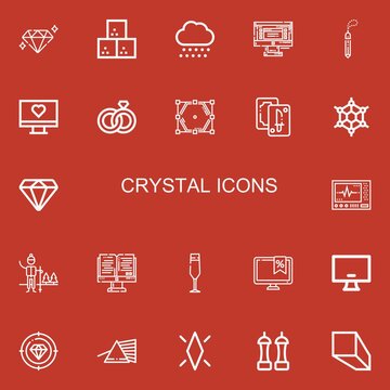 Editable 22 crystal icons for web and mobile