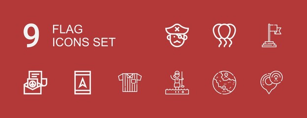 Editable 9 flag icons for web and mobile