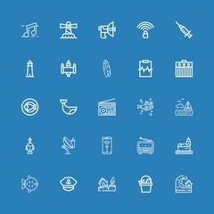 Editable 25 wave icons for web and mobile