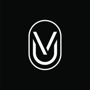 UV or VU Letter Modern Unique Design Vector