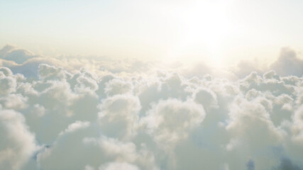 Fototapeta na wymiar Flight over the clouds. 3d rendering.
