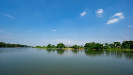 Fototapeta na wymiar Beautiful landscape of river kwai in Kanchanaburi province, Thailand
