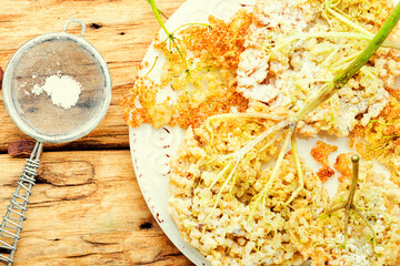 Fried elderberry flowers.