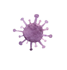 watercolor illustration of a bacteria, virus, natural medicine,coronavirus