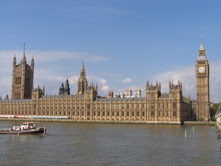 Fototapeta na wymiar London,UK,Westminster palace and Big Ben, the clock tower