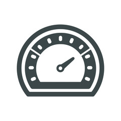 Speed meter gray icon, speedometer vector graphics 