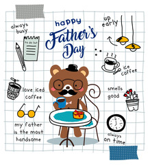 Father Day doodle illustration vector set