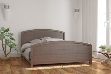 modern bedroom interior design. 3D illustration