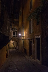 Fototapeta na wymiar streets and houses of florence at night