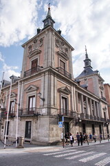 Fototapeta premium Morning view of Plaza de la Villa in City of Madrid, Spain
