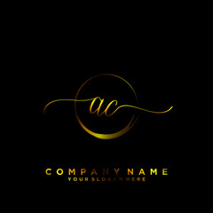AC Initial handwriting logo vector