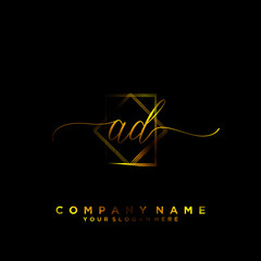 AD Initial handwriting logo vector