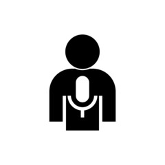 Reporter man icon isolated on white background