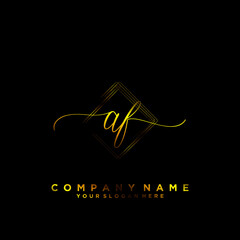 AF Initial handwriting logo vector
