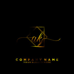 AK Initial handwriting logo vector