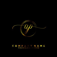 AP Initial handwriting logo vector