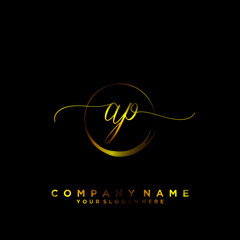 AP Initial handwriting logo vector