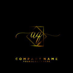 AQ Initial handwriting logo vector