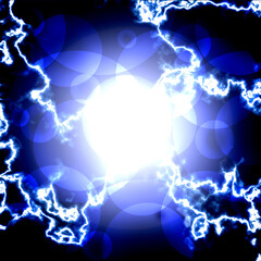 abstract blue circles with lightning