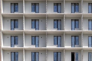 unfinished high house in the city