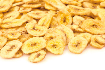 Heap of banana chips