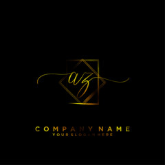 AZ Initial handwriting logo vector