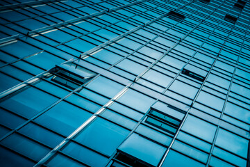 Close-Up of Modern Office Buildings in city of China.