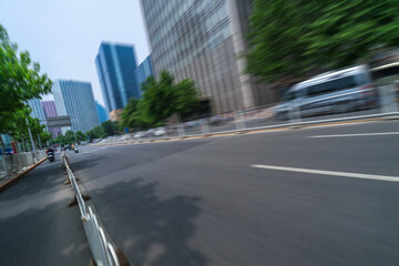 Blur image of motion as fast on the road