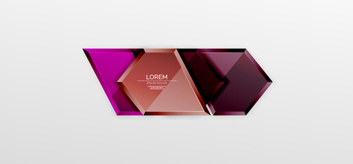 Metal glossy shiny geometric shapes with 3d effect composition. Techno futuristic vector abstract background For Wallpaper, Banner, Background, Card, Book Illustration, landing page