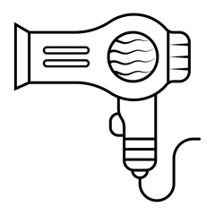 Hair dryer line icon vector