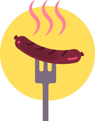 구운 소세지 아이콘 벡터