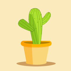 cactus on the pot vector illustration