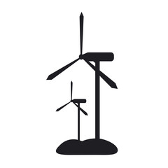 Windmill silhouette logo vector illustration