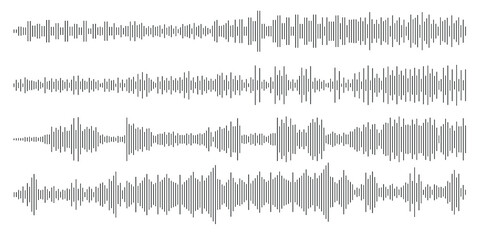 Soundwave line, audio, sound wave. Design sound spectrum, equalizer template. Music vibration element. Vector illustration EPS 10 